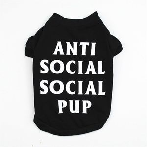 Anti Sociale Socil Pup Persoonlijkheid Hond Kleding Zomer T-shirt Franse Bulldog Kleding Voor Honden Grappige Hond Kleding Voor pitbulls
