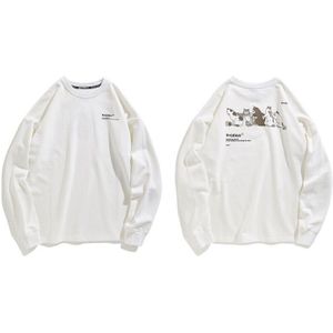 Gonthwid Japanse Stijl Wrijven Terug Katten Print Sweatshirt Hoodies Mens Harajuku Casual Streetwear Hoodie Mannelijke Tops