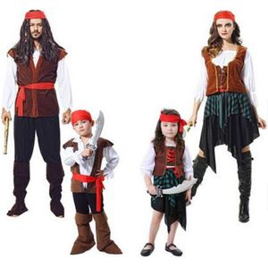 Vrouwen Mannen Jongen Meisje Piraten Cosplay Kostuum Volwassenen Familie Piraat Prestaties Kostuums Halloween Party Dress Decor