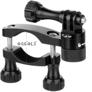 Fiets Camera Houder 360 Rotatie Cnc Aluminium Fiets Motorfiets Stuur 15-35Mm Clip Voor Gopro 10 9 8 7 Voor Dji Action 2