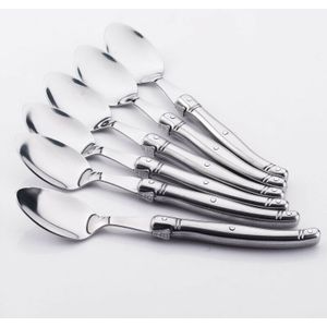 4/6/10 Pcs 8.5 ''Dinner Lepel Laguiole Stijl Roestvrij Staal Grote Soep Rijst Eetlepels Zilver Hollow Lange handvat Openbare Bestek