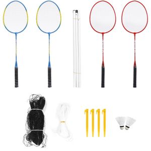 Sport Badminton Set Voor 4 Persoon Badminton Rackets Birdies Netto Verstelbare Polls Strand Of Achtertuin Combo Set Games