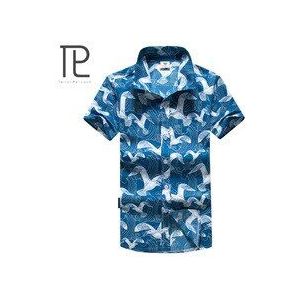 Mannen Shirt Mannelijke Zomer Korte Mouw Zee Strand Surfen Hawaiian Shirts Katoenen Shirt Plus Size M-4XL Heren Kleding