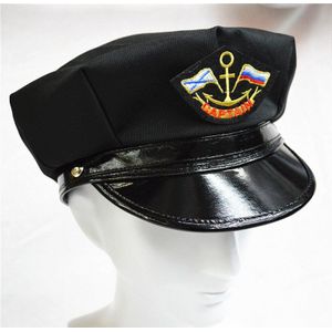 Kostuum Caps Politie Hoed Prestaties Uniform Zwarte Achthoekige Cap Politie Tarwe Marine Hoed