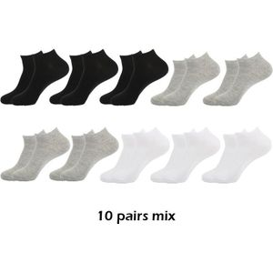 10 Paren/partij Mannen Sokjes Ademend Comfortabel Katoen Wit Grijs Zwart Solid Boot Sok Voor Man Prijs