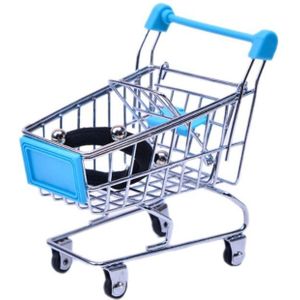 Mini Supermarkt Hand Trolley Shopping Utility Winkelwagen Opslag Mand Pretend Kids M0XD