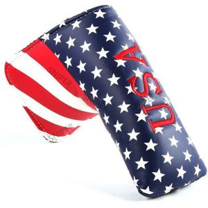 Golf Usa Mallet Headcover Putter Cover Waterdichte Pu Leer Voor Center-As Of Side-As Putter Club