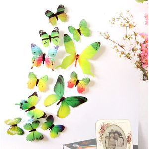 12Pc Vlinders Muurstickers Decals Muursticker Jaar Thuis Kamer Decoratie 3D Vlinder Pvc Behang Voor Woonkamer