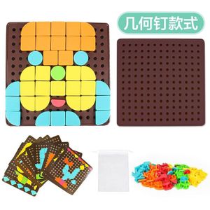 -Doos Verpakt Graan Paddestoel Nagel Kralen Intelligente 3D Puzzel Games Jigsaw Board Voor Kinderen Kids Educatief Speelgoed