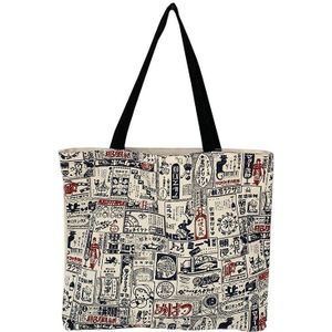 Grote Capaciteit Canvas Schoudertas Voor Vrouwen Eco Boodschappentassen Japanse Vintage Katoenen Doek Tote Bag Handtassen Big Shopper