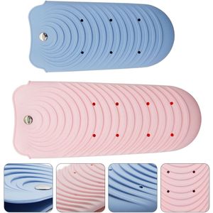 2Pcs Stijltang Mat Haar Krultang Isolatie Mat Voor Thuis (Roze, Blauw)