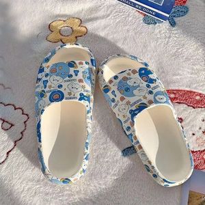Vrouwen Zomer Graffiti Slippers Strand Sandalen Slides Cartoon Slippers Dikke Zolen Platform Badkamer Slippers Schoenen Antislip
