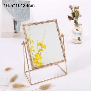 Enkelzijdige Aanrecht Spiegel Gouden Make-Up Spiegel 360 Graden Roterende Met Stand Desktop Decoratieve Spiegels Decor Supplies