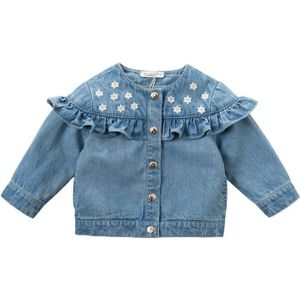 DBS12727 Dave Bella Lente Baby Meisjes Leuke Bloemen Ruches Zakken Jas Kinderen Tops Mode Baby Peuter Bovenkleding