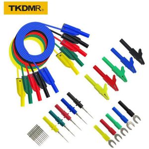 Tkdmr 4 Mm Veiligheid Gestapeld Banana Plug Test Lead Kit Voor Multimeter Alligator Clip & U-Type Harpoen & punctie Testen Probe