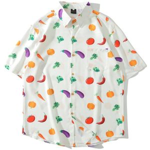 Groenten Gedrukt Shirts Mannen Hip Hop Oversized Streetwear Mannen Korte Mouw Zomer Harajuku Hawaiian Strand Shirts Tops