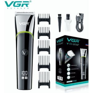 VGR Haar Snijmachine Elektrische tondeuse voor mannen Haar trimmer Draadloze knipmachine Kapper Waterdicht digitaal display Oplaadbaar V-295