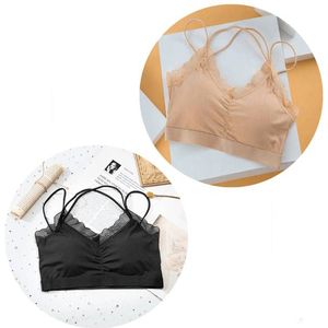 2Pcs Lce Zijde Traceless Mooie Terug Jarretel Beha Sexy Kant Student Meisje Verpakt Beha Ondergoed Vrouwelijke