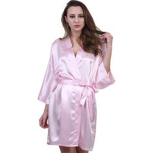 Gewaad Vrouwen Zijden Satijn Effen Kimono Gewaad Mode Bad Night Gewaad Sexy Badjas Grote Size Bruidsmeisje Kamerjas Voor Wome