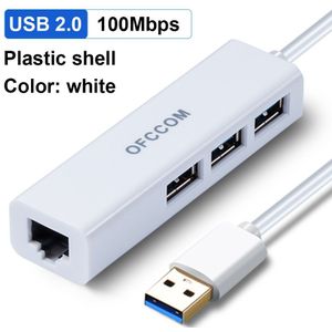 Ofccom Usb C Ethernet Usb 3.0 2.0 Naar RJ45 Hub 10/100/1000Mbps Ethernet Adapter Netwerkkaart usb Lan Voor Macbook Windows