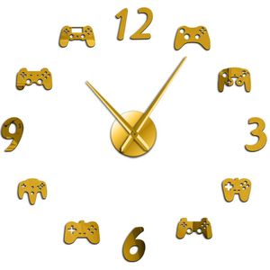 Video Game Controllers Diy Grote Wandklok Game Room Decor Modern Freamless Giant Wandklok Game Jongens Kamer Muur horloge