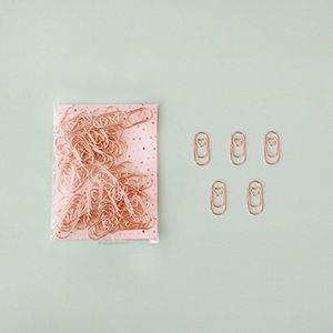 50 Stks/zak Metalen Mini Hart Rose Gold Paperclip Bladwijzer Planner Bindmiddel Clips School Kantoorbenodigdheden