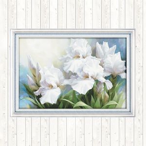 Iris Chinese Kruissteek Borduren Bloemen 14ct Geteld Print Op Canvas 11ct Stof Voor Borduurwerk Kit Dmc Diy Handwerken kits