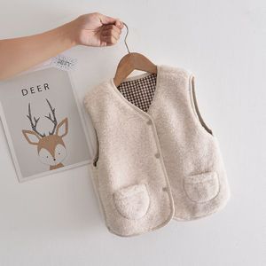 Jongens En Meisjes Vesten, Kinderkleding Jassen, Kinderen Vesten, double-Layer En Najaar Lam Kasjmier Baby P5824