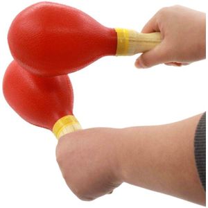 1 Paar Draagbare Plastic Maracas Houten Handvat Ei Shakers Zand Hamer Rammelaars Percussion Musical Accessoire