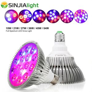 6W 15W 21W 27W 36W 45W 54W LED Grow Light Volledige Spectrum Phyto lamp LED Lampen Voor Planten Tuin Bloemen Zaden Groei Grow Box E27