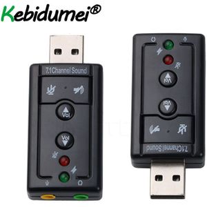 3D Externe 7.1 CH Kanaals USB Audio Sound Card Microfoon Adapter Speaker 3.5mm Jack Stereo Headset Voor Win XP 7 8 Linux Android Zwart