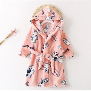 Kinderen Baby Badjassen Voor Meisjes Jongens, Peuter Winter Herfst Hooded Gewaden Flanellen Badjas Pyjama Nachtkleding Blauw Roze