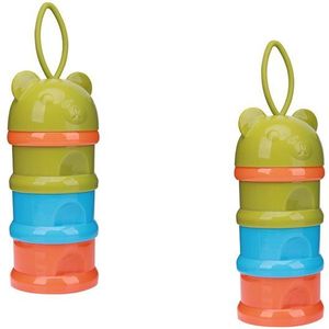 2Pcs Baby Melkpoeder Container Bebe 3 Layer Formule Dispenser Draagbare Babyvoeding Opbergdoos Waggel Kids Voor Buiten reizen