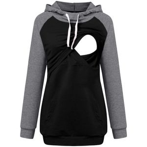 TELOTUNY vrouwen Zwangere moederschap Verpleging Borstvoeding hoodies Sweatshirt blouse Gestreepte Top Splicing hooded kleding ZO24