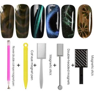 Nail Magnetische Stok Cat Eye Top Coat Set Magneet Stok Pen Schilderen Gel Nagellak Magneet Gereedschap