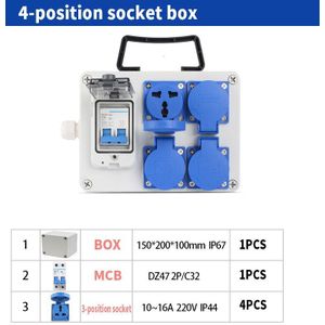 Industrie Socket Verdeelkast Draagbare Plastic Groep Combineren 16a 63a Waterdichte Control Box 380 V 220 V Outdoor
