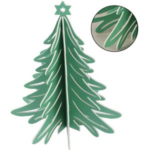 Karton 3D Kerstboom Ornamenten Partij Tafel Craft Middelpunt Voor Decoratie (Groene Olijf)