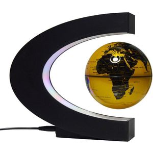 C Shape Magnetische Levitatie Zwevende Globe Kaart Wereldkaart Met Led Light Kids Onderwijs Apparatuur Thuis Bureau Decoratie