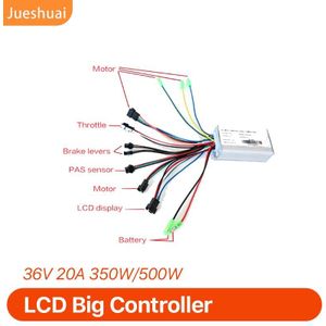 Jueshuai Elektrische Fiets 36V 250-500W Elektrische Fiets Controller Sinus Stabiele Led Lcd Display Borstelloze Ebike controller Bldc