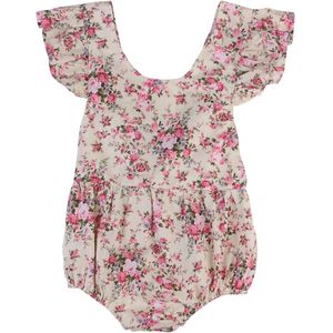 Emmababy Pasgeboren Baby Meisje Ruches Bloemen Gedrukt Mode Mooie Bodysuit Jumpsuit Sunsuit Outfits Kleding