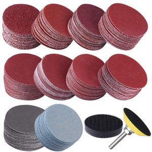 200Pcs 50Mm 2 Inch Sander Disc Schuren Schijven 80-3000 Grit Papier Met 1Inch Schurende Polish pad Plaat + 1/4 Inch Schacht Voor Rotary