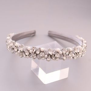 Topqueen Luxe Strass Barokke Hoofdband Crystal Wedding Hoofdband Witte Bruids Haar Tiara Bridal Crown S387-FG