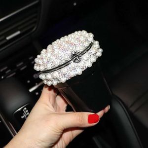 Korea Stijl Parel Diamanten Led Verlichting Multifunctionele Auto-interieur Decoratie Auto Auto Asbak