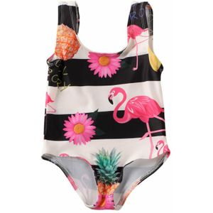 1-6T Zoete Pasgeboren Baby Kids Meisje Een Stuk Flamingo Tulle Badpak Meisje Bikini Strand Pak badmode Zwemmen Badpak