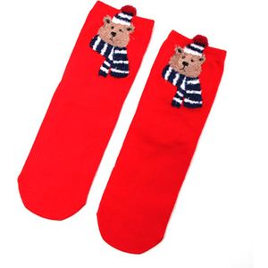 Rode Sokken Dames Cartoon Kerst Sokken Katoen Vrouwen Sokken Leuke Japanse Straight Sokken Dames Sokken Herfst En Winter