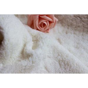 DIY Katoen fluwelen pluche Super warme deken Kleding katoen Lam bont stof 160*25cm off white zwart