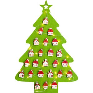 Kerst Verlichte Vilt Countdown Advent Kalender Kerst Opknoping Ornament Santa Countdown Woondecoratie