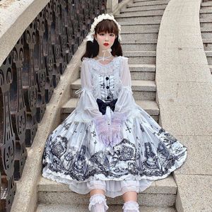 Lolita Jsk Jurk Tomb Gevangene Meisje Gothic Dark Jsk Jurk Dark Vintage Victoriaanse Prinses Feestjurk Mouwloze Lolita Jurk