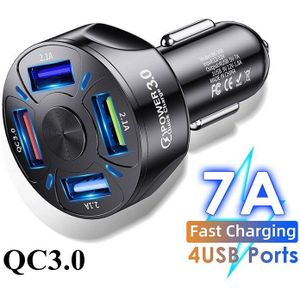 Fm-zender Bluetooth 5.0 Handsfree Car Kit Music Play Auto MP3 Speler QC3.0 Usb Autolader U Disk Tf Speler met Led Licht