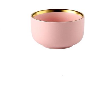 Roze Keramische Servies Goud Inlay Nordic Woondecoratie Porselein Diner Plaat Soepkom Cup Keuken Restaurant Gebruiksvoorwerpen